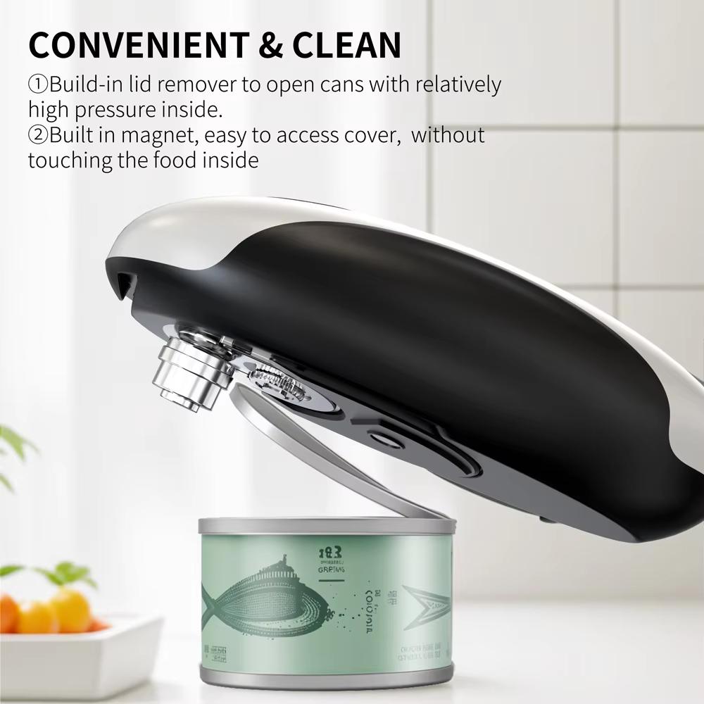 Electric Can Opener Automatic Jar Opener Portable Rechargeable Kitchen Can Opener Hands-Free Easy Pull One Touch Tin Can Opener