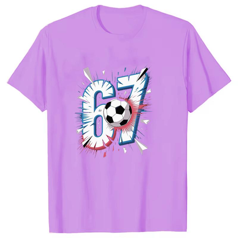 Six Seven Women Unisex Soccer TShirts Short Sleeves Harajuku Style Unisex Tee Summer Trend Large Size Round Neck Couple Top Shirt