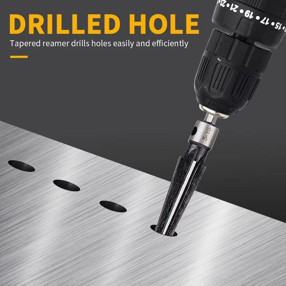 Chamfer Tapered Reamer Tool Carbon Steel Metal Hole Opener Taper Reamer Set  Hand Reamer Tool