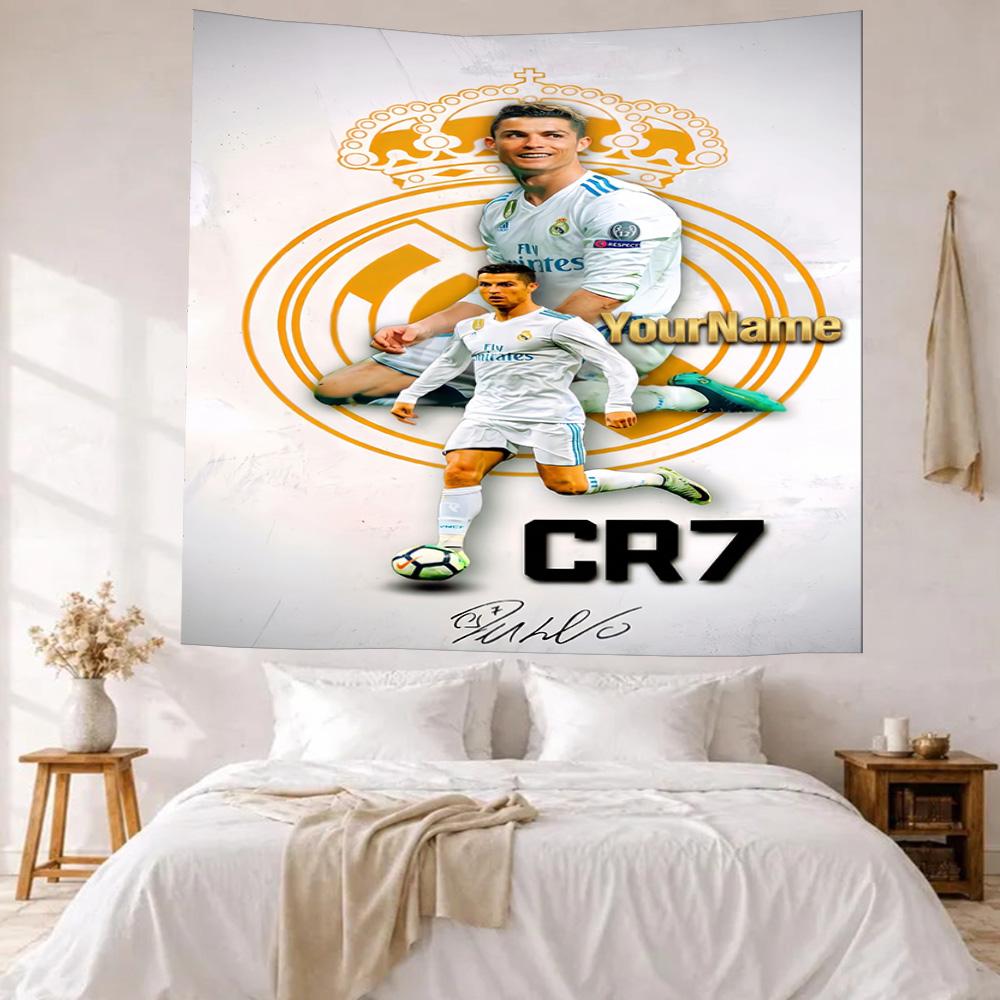 Cristiano Ronaldo Custom Jouw Naam Muurdecoratie Wandkleed Kunst Voor Huisdier Herdenking Verjaardag Bruiloft Feest Achtergrond Familiecadeau
