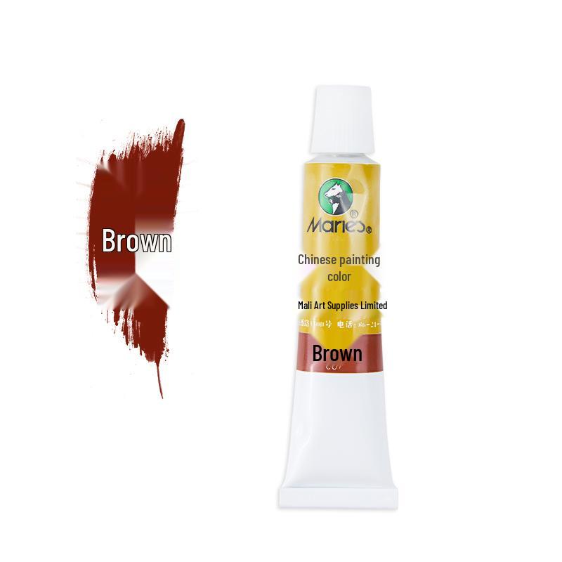 Mali Gouhua 12-Color Chinese Painting Pigments Set with 12ML Gamboge and 32ML Tube for Beginners
