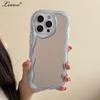 Mirror Wave Border Case for For Iphone 16 1 14 Pro Max 16 Plus 11 12 13 Make Up Candy Color Shockproof Ultra Slim TPU Cover