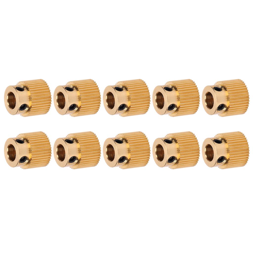 10pcs 40 Tooth Brass Drive Gear Feeding Gear Wheel Extrusion Gear for 3D Printer Extruder