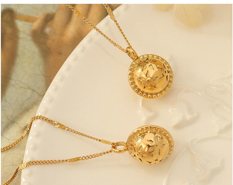 Elegant French Summer Titanium Steel Planet Necklace - Gold Plated Clavicle Chain