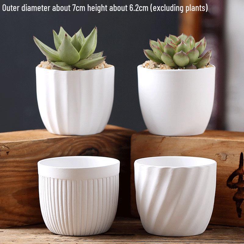 Breathable Ceramic Indoor Succulent Planter Set - Creative Small Flower Pots