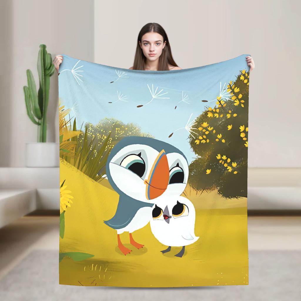 Puffin Rock Decke Qualität Superweich Tagesdecke Winter Kinder Heimdeko Mode Tagesdecke