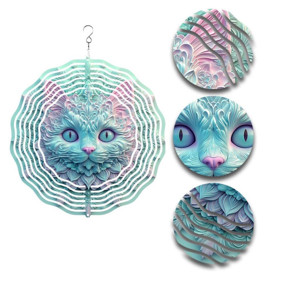 Outdoor Metal Wind Chime 25.4 cm Double Sided Colorful Rotating Hook Wind Powered Decor for Patio Yard Garden Birthday Gift