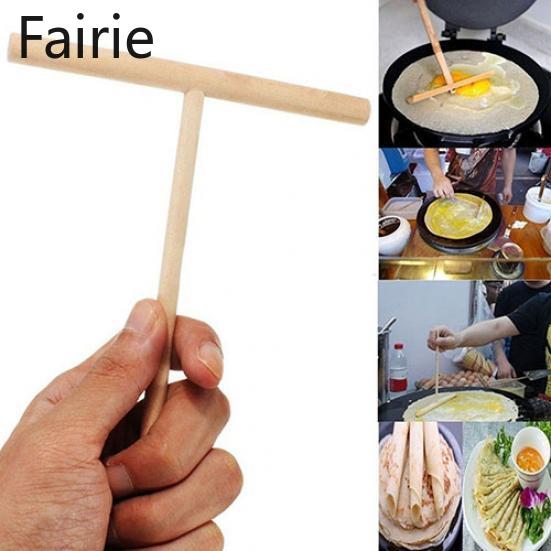 Crepe Maker Pancake Batter Wooden Spreader Stick Home Kitchen Tool Kit DIY Fairie