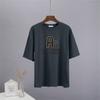 Bavlněná trička Shellsuning Oversized Dámské Léto S krátkým rukávem Trička s 3D potiskem dopisů Dámské Běžné Volné High Street Basic Tops