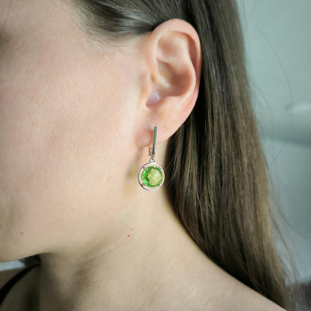 Silberohrringe mit Chrysolith 6.575ct (60002469)