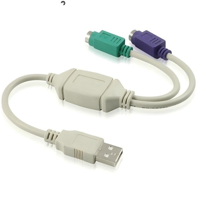 OULLX USB Male To Dual PS2 Female Cable Adapter Converter USB To Two PS/2 for Mouse, Keyboard, Computer Cable, and More