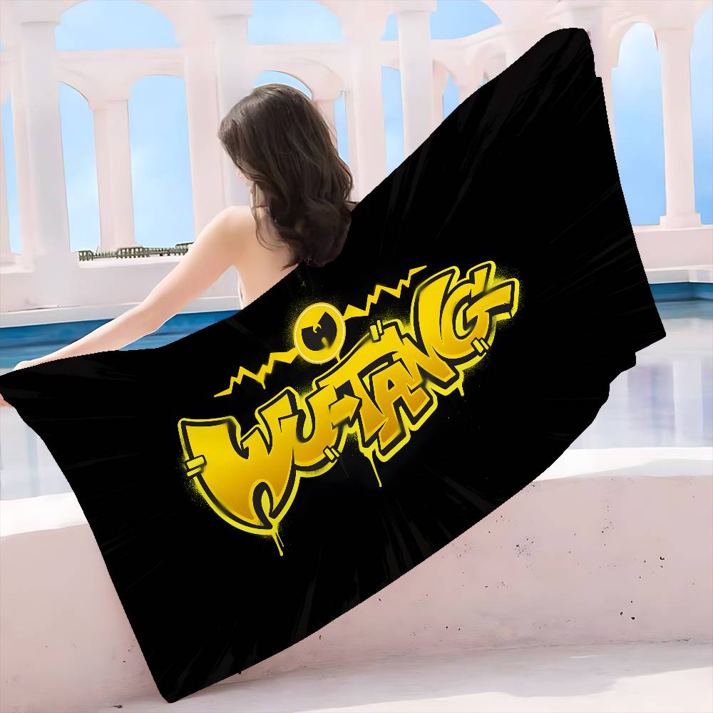 WU-T--TANG CLAN Band Bath Towel Microfiber Soft Water Absorbing Breathable For Girl Kids Decorative Cartoon Beach Towel