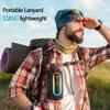 Altavoz Bluetooth portátil con efecto de luz RGB colorido para exteriores con sistema de sonido de subwoofer con cordón