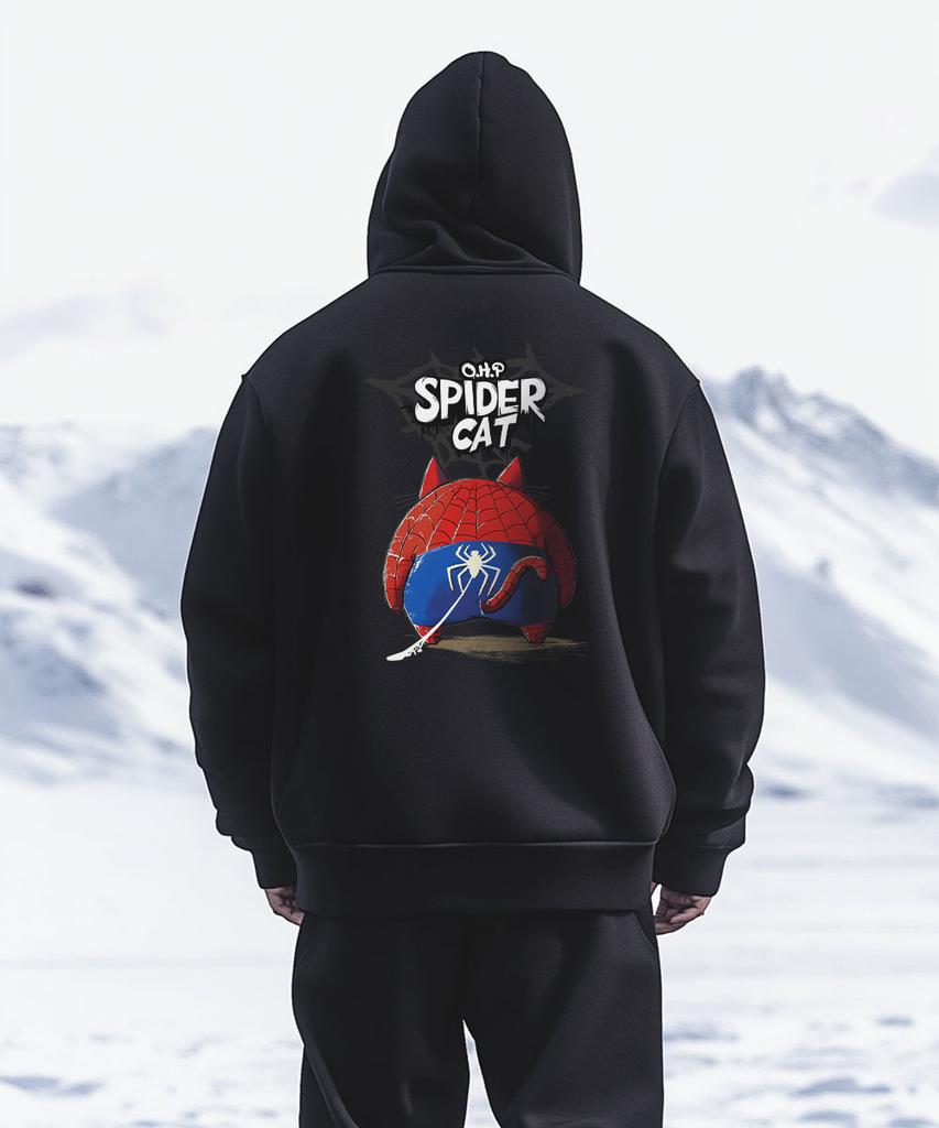 Ohpxharmonia Bspider Cat Fleece Hoodie