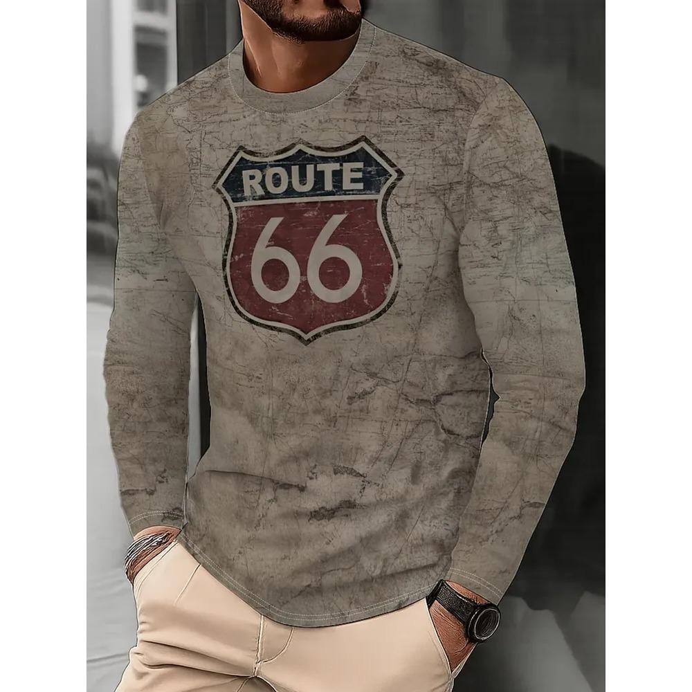 Herbst Rundhals Modisch Vielseitig Freizeit Streifen 3D Langarm T-Shirt Herren Mode Komfort Locker Sport Großes T-Shirt