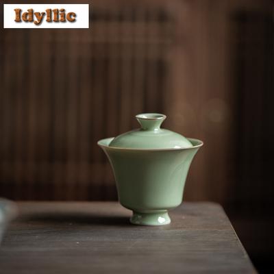 115ml Geheime Farbglasur Gaiwan Boutique Teeterrine Teeschale mit Deckel Set Teezubereitungsdeckelschale Teegeschirr Zubehör Ornamente