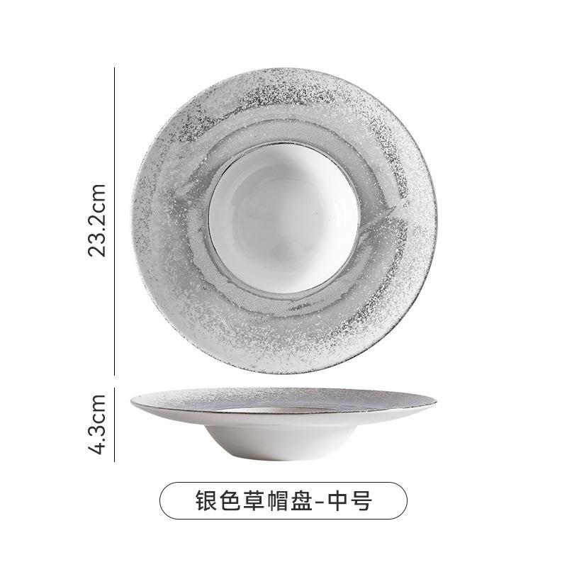 Ceramic Straw Hat Plate Pasta Dish Soup Plates Fruit Bowl Salad Bowl Dining Plate Serving Plates Snack Tray Dessert Bowls Dish