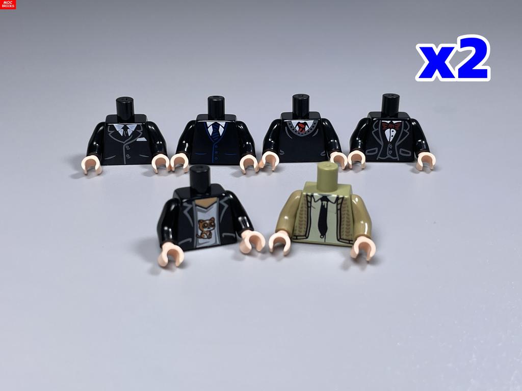 MOC Bricks Suit Series Chef Bridegroom Torso Cloth 4cm Figure Body Part Educational Building Blocks Assembled Toys Plastic Doll