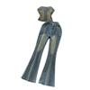 American Retro Denim Tube Top Bootcut Pants Beaded