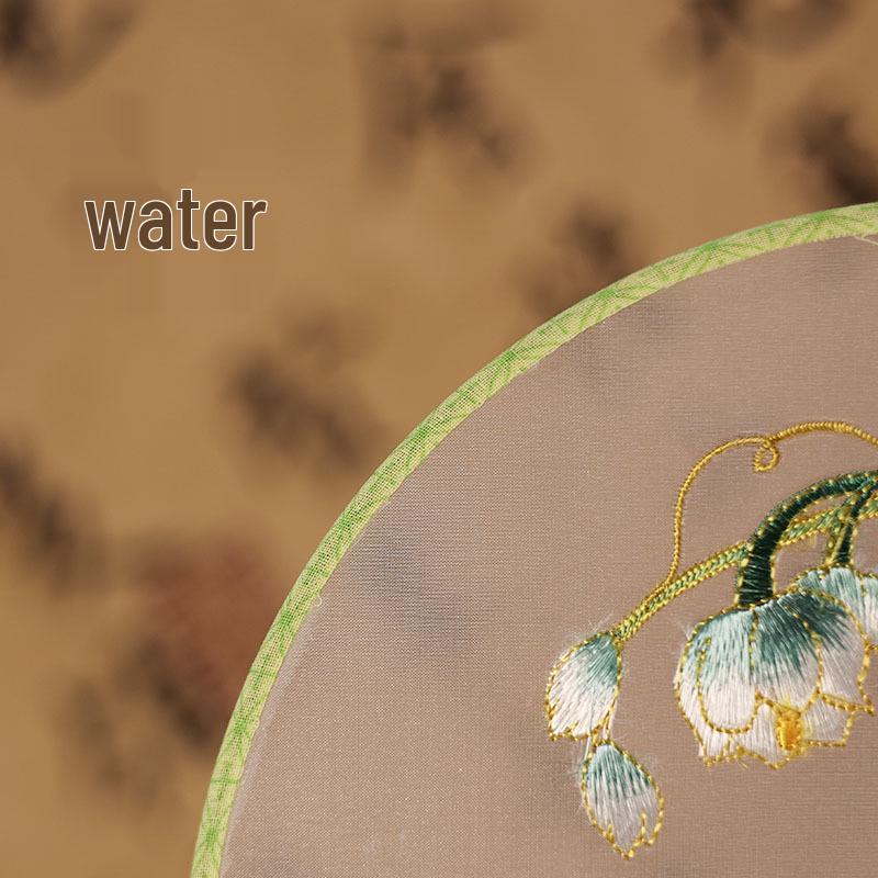 Classical Hanfu Round Embroidered Fan for Dance and Cheongsam