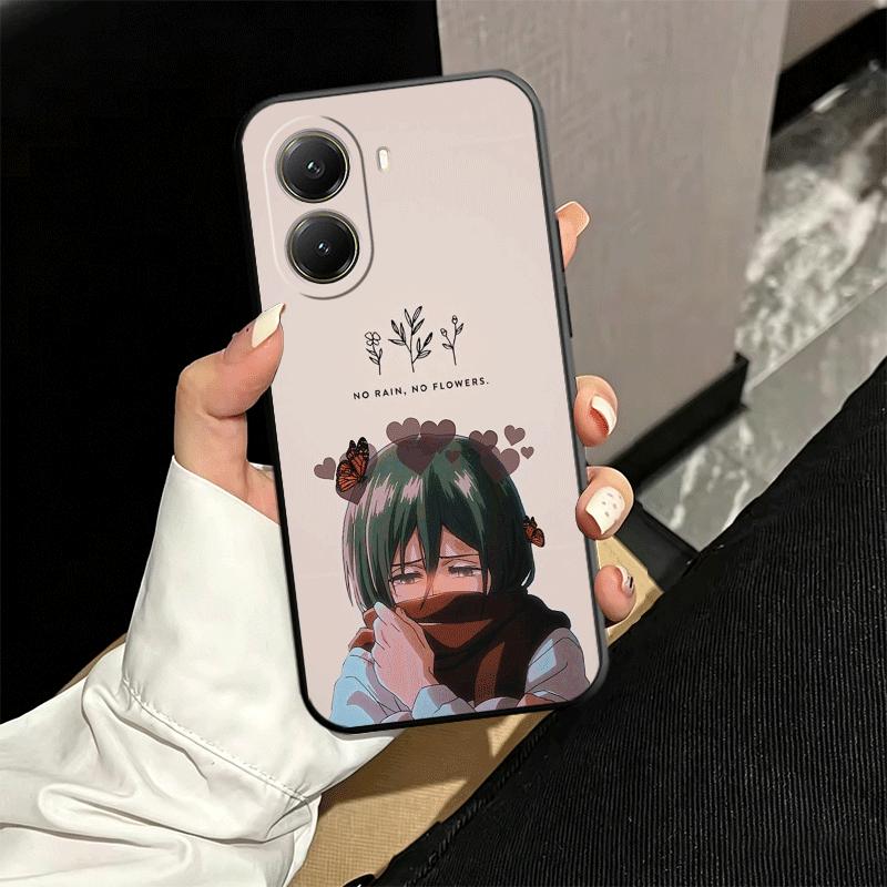 A-Attack On T-Titan Mikasa Soft Phone Case for Xiaomi Poco X5 X6 X7 X8 Pro Max X3 F7 F8 Ultra M8 M7 M6 M5 Redmi 15 15C 14C 13C 1