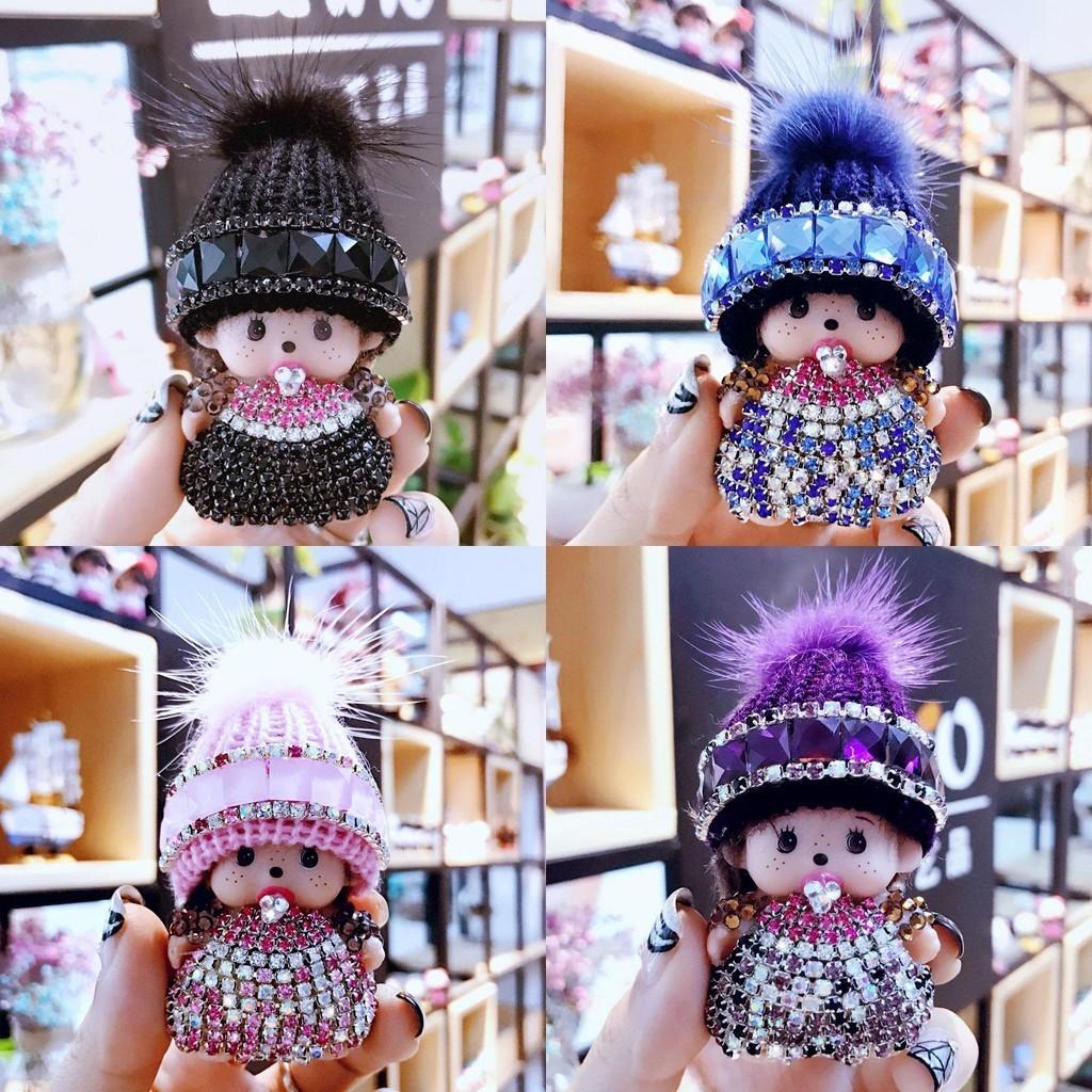Ключниця Monchhichi з кристалами, в'язана шапка, підвіска з норки, призовий обмінний подарунок з аркади