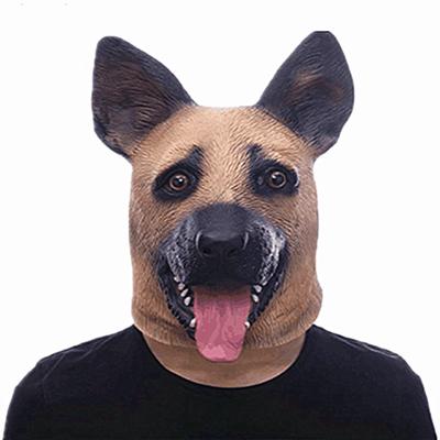 Halloween Německý ovčák Latexový pes Maska na hlavu zvířat Celoobličejová maska ​​pro dospělé Maškaráda Maškarní kostýmy Cosplay Kostýmní rekvizity