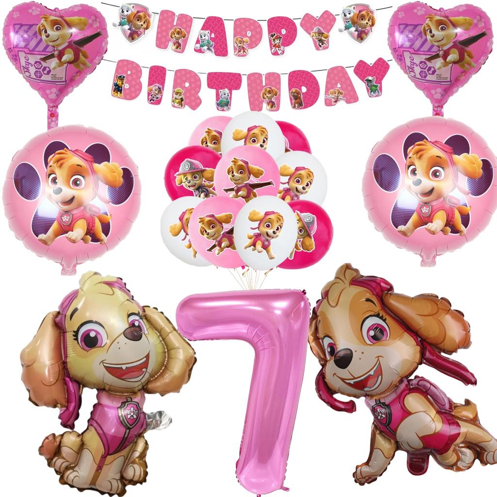 Roze Paw Patrol Verjaardagsfeest Decoratie Skye Wegwerp Servies Tafelkleed Bord Folie Ballonnen Babyborrel Meisjes Feestartikelen