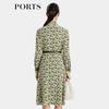 Ports Women's Fall Labyrinth Geometry Mulberry Silk Dress