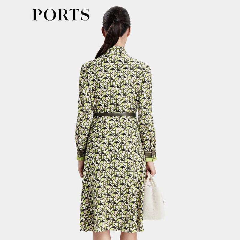 Ports Women's Fall Labyrinth Geometry Mulberry Silk Dress