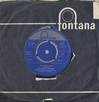 7inch Record EVERYBODY'S CHILDREN - The Time Is Now TF1070 Fontana 1970 UK Pop Used
