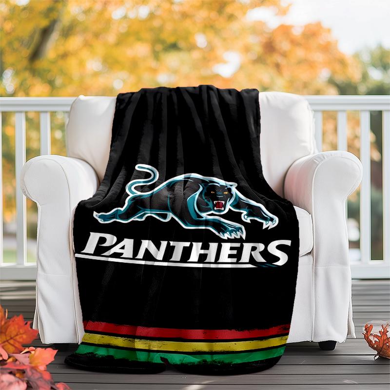 Panthers Flannel Blanket Soft All-Season Throw, Design for Camping, Car Travel, Hiking Sofa, Bed, Office Perfect Gift for Parties