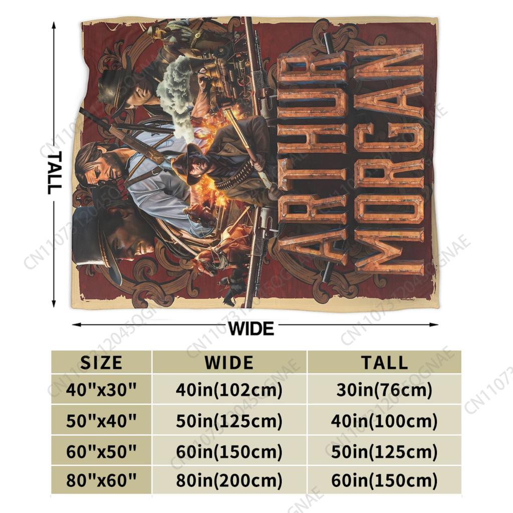 Red Dead Redemption 2 Blanket Quality Warm Soft Throw Blanket Winter Picnic Couch Bed Print Bedspread
