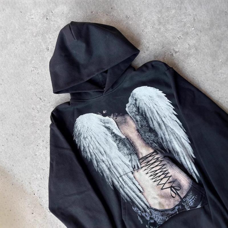 European and American Y2K Printed Pattern Men's and Women's Spring Street Fashion Loose Hoodie