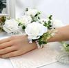 1PC Corsage And Boutonniere Set Simulated Wrist Flower With Chest Flower Rose Prom Flower Wrist Corsage Bracelets For Wedding