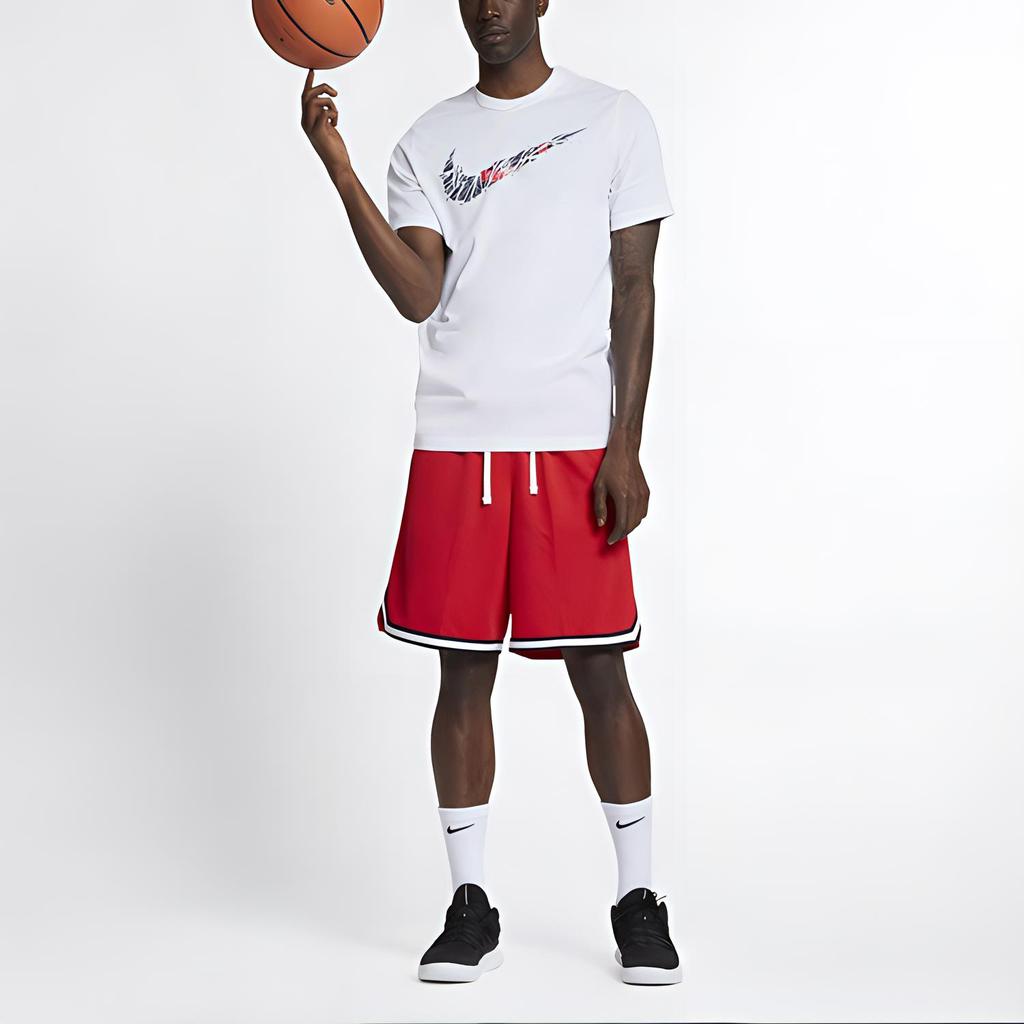 Nike Dri-Fit Big Swoosh Basketball Crew Neck T-Shirt Men Tops White BQ3658-100