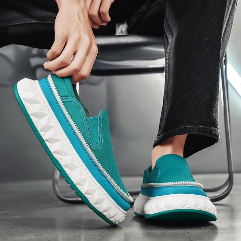 Fashion New Thick Soled Casual Shoes Men's 2025 Summer New Fashion Trend Niche Designed Canvas Breathable Comfortable Platform sneakers