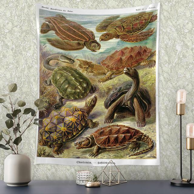 

Гобелен с морскими животными, природа, искусство, настенное украшение, растение, богемная домашняя эстетика, декор комнаты 95x70 Cm