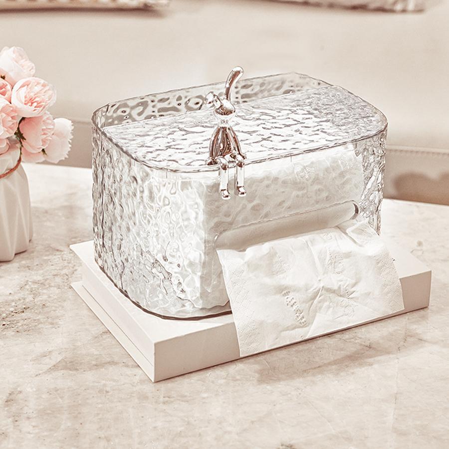 1PCS Glacier Pattern Tissue Box Living Room Household Luxury Coffee Table Multifunctional Creative ins Wind PET New Storage Box