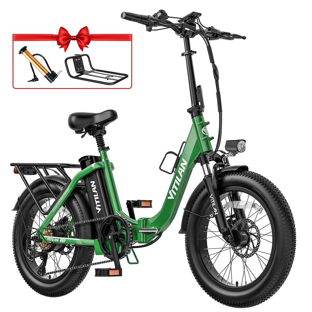 Vitilan U3 750W Bürstenloser Motor Elektrofahrrad - 48+ Reichweite, 330 lbs Nutzlast, 5'3" - 6'5" Fahrer, 7-Gang Shimano Schaltung, 48V LCD-Display