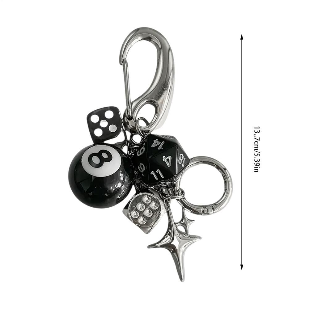 Dice Bag Pendant Metal Retro Dice Pendant Bag Charm Multipurpose Decorations Keychain Accessories Fashion Ornaments for Cell