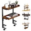 WAIZY Shelf Desk Height Multifunctional Double-Tier Storage, Metal, Space-Saving, Clamp-Type, Adjustable, (Brown)