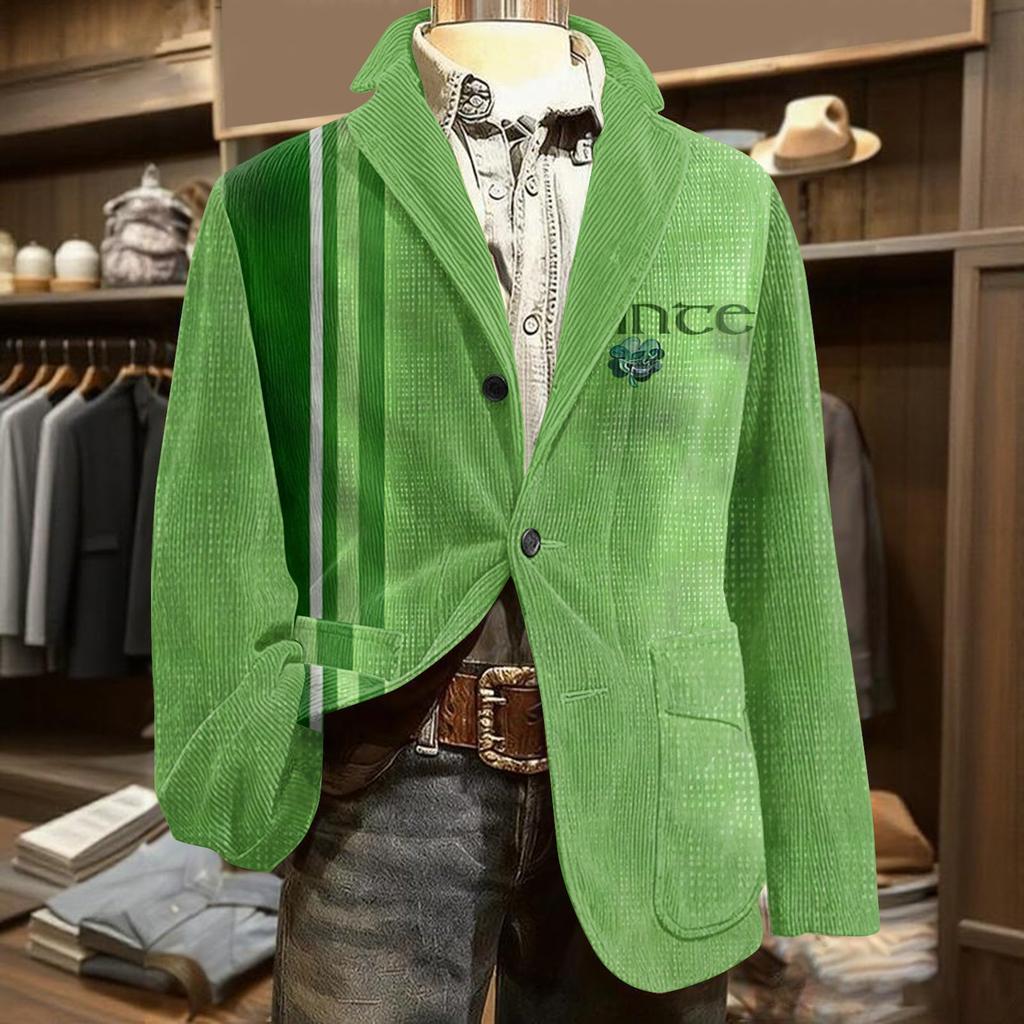 Herren Druck Kord Warm Taschen Anzugjacke Cardigan Herren Freizeitanzug