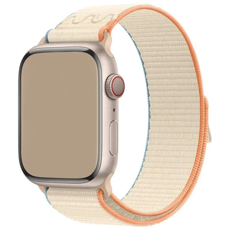 Nylon-Loop-Sportarmband für Apple Watch Band 49 mm 45 mm 44 mm 42 mm Armband für iWatch 9 8 7 6 5 SE Ultra 2 Armband