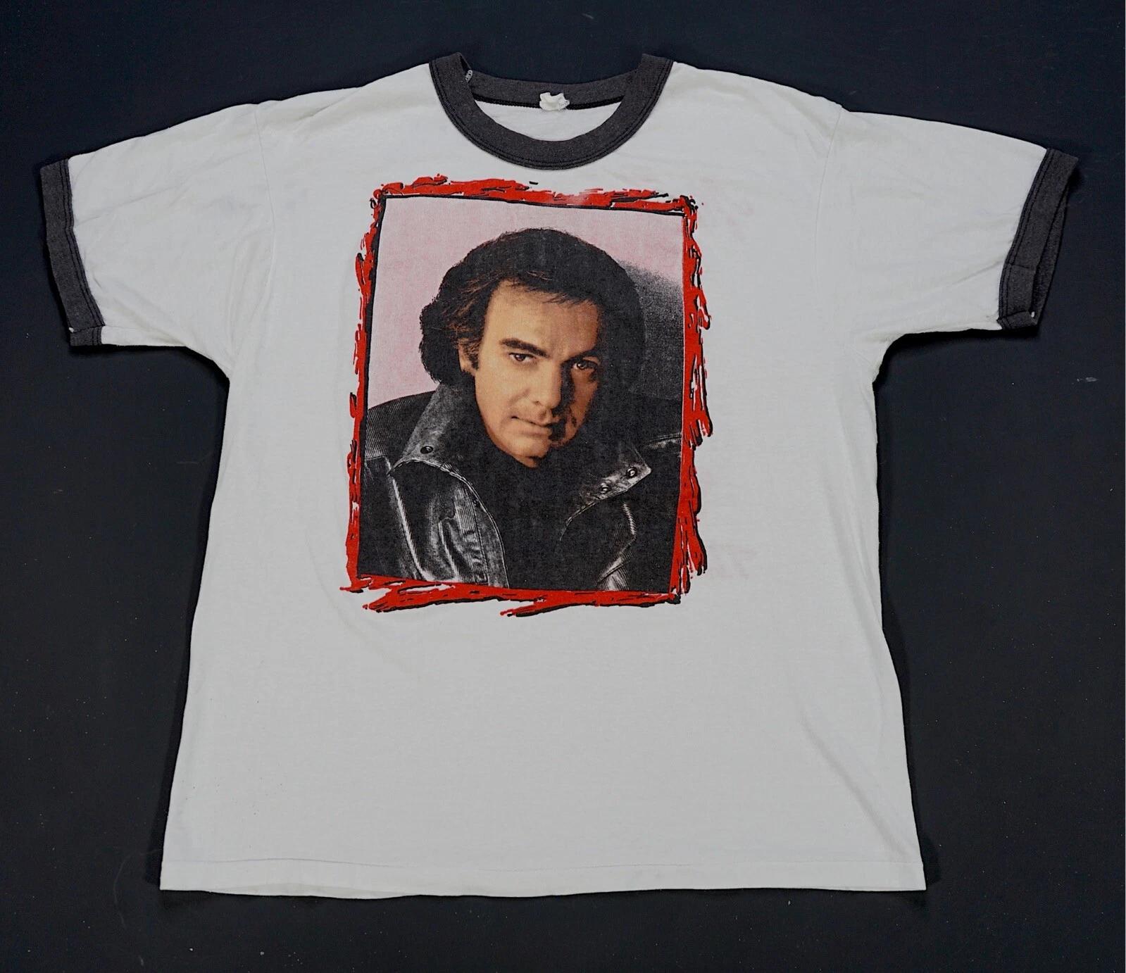 Rare VTG Neil Diamond Live At Madison Square Garden Concert Ringer T Shirt 80s M