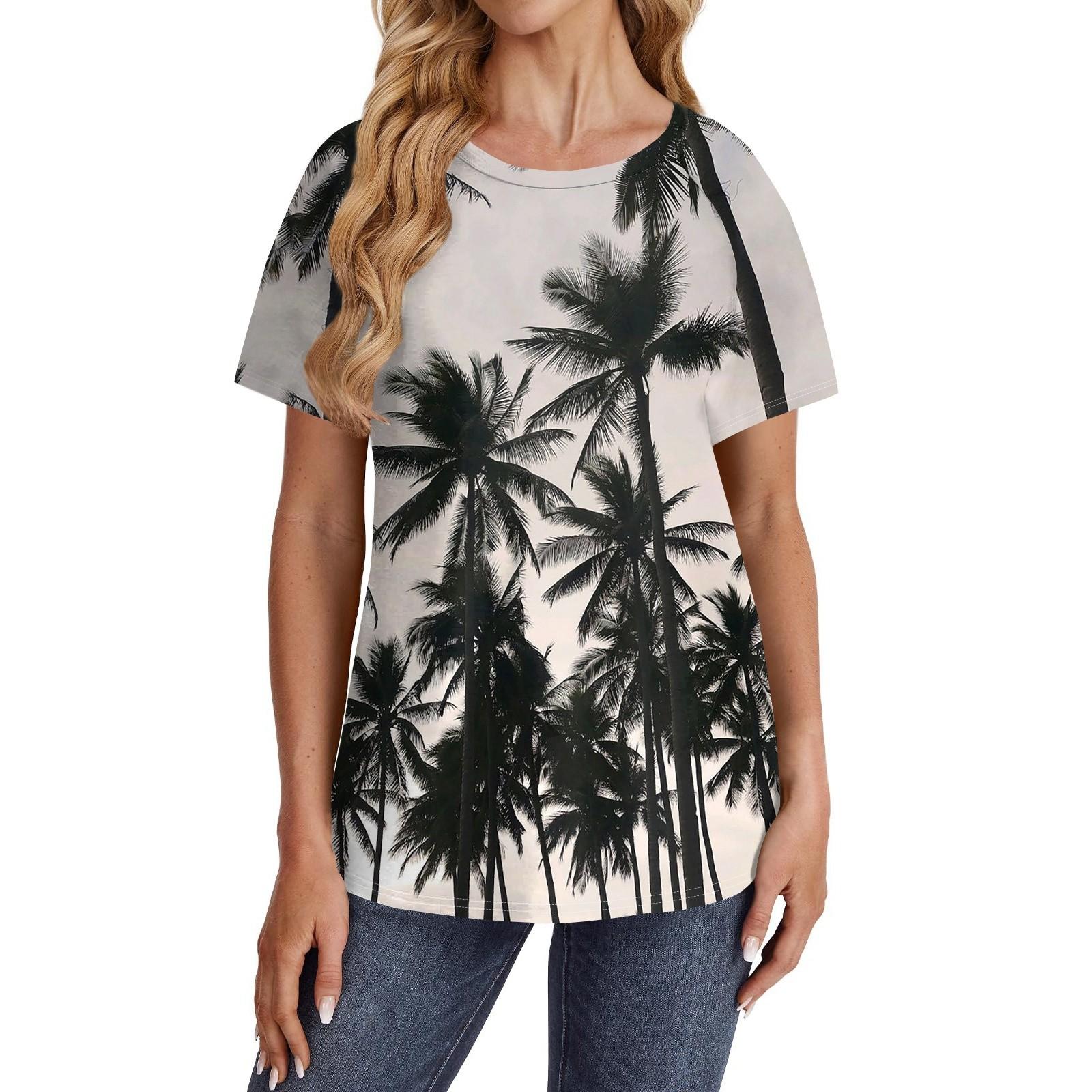 

Женские футболки с коротким рукавом, милые туники с круглым вырезом, топы, базовые футболки, блузки, свободный пуловер L