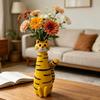 Cat Shaped Vase Whimsical Cartoon Figure Flower Pot Unique Gift Quirky Animal Planter for