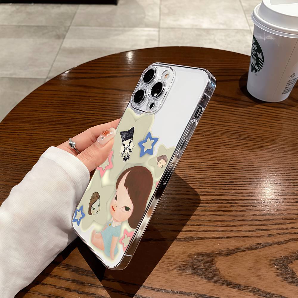Yoshitomo Nara Phone Case For IPhone 16e 16 15 14 13 12 11 Mini Pro Max Anti Fall Clear Cover