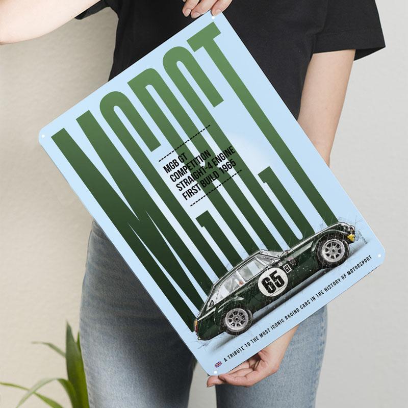 MGB GT Hołd Metalowe Znaki Plakat Samochodowy Vintage Dekoracja Wnętrza Salon Niestandardowy Znak z Blachy do Dekoracji Ściennej Retro