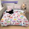 3Pcs Snoopy Hearts Love Kiss Bedding Sets For All Sizes New 3D Printed Bed Cover Comforter Duvet Cover Pillowcase Bedroom Decoration